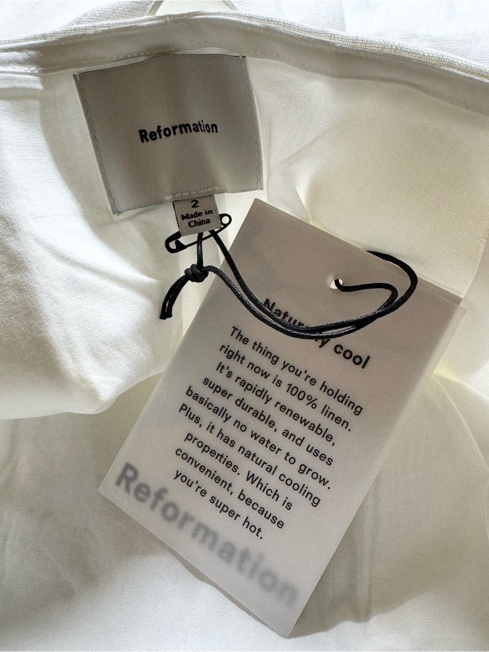 NWT Reformation Rory Mini Linen Skirt White 2 - Picture 11 of 11